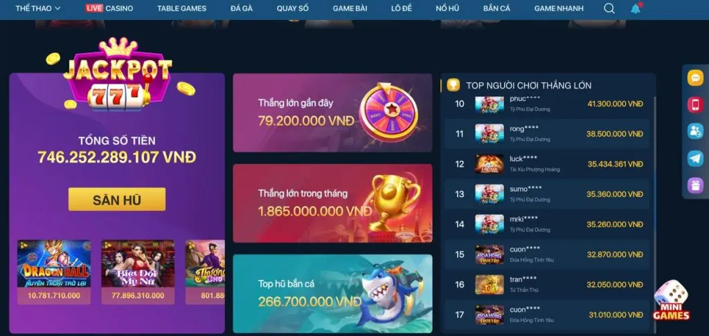 Ưu đãi khuyến mãi Jackpot pe789